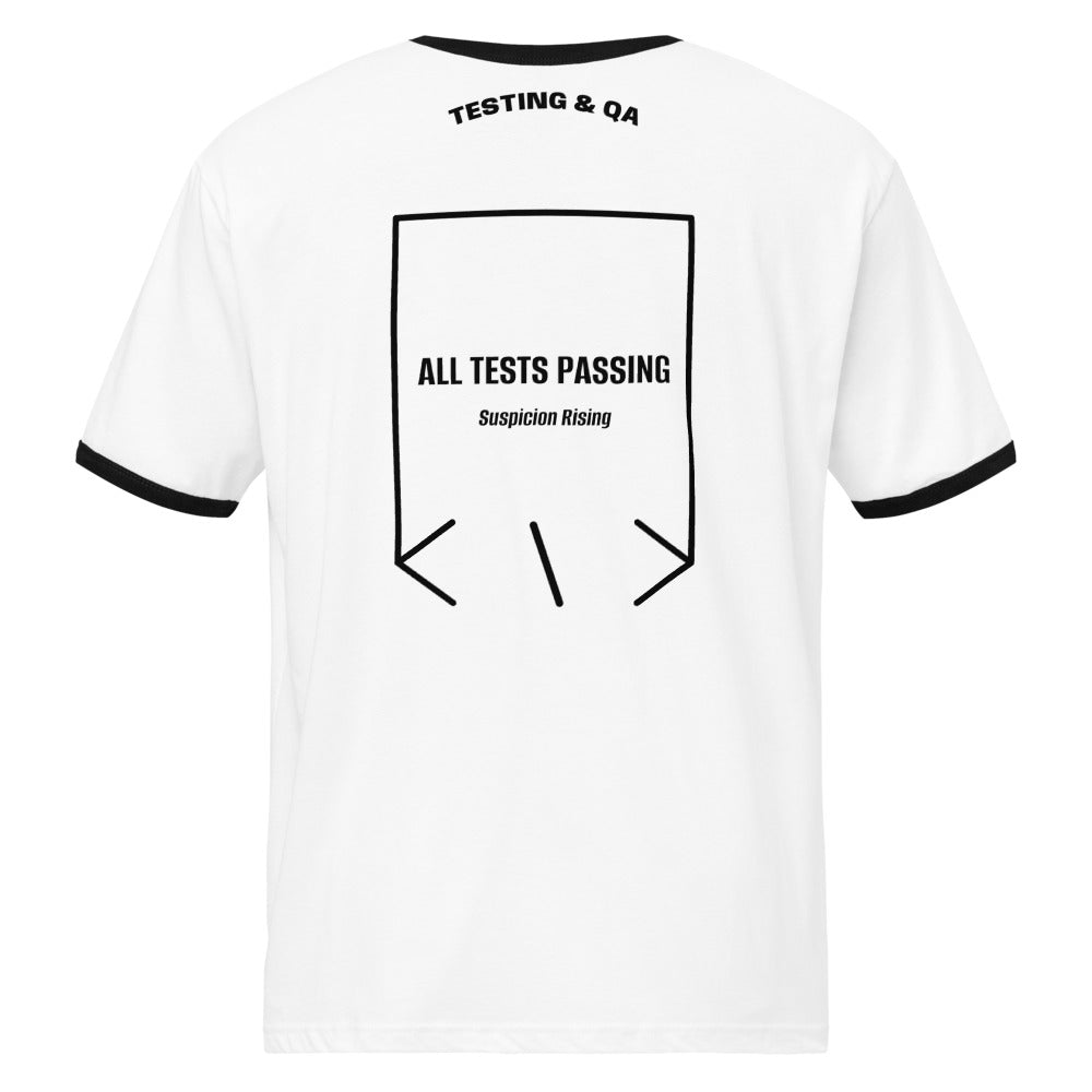All Tests Passing — White / Black Black back mockup
