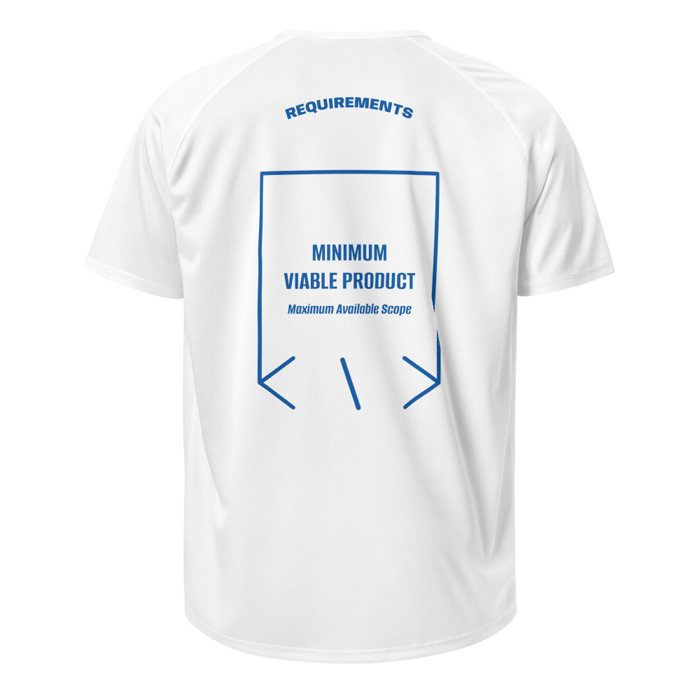 Minimum Viable Product — White Royal Blue back mockup