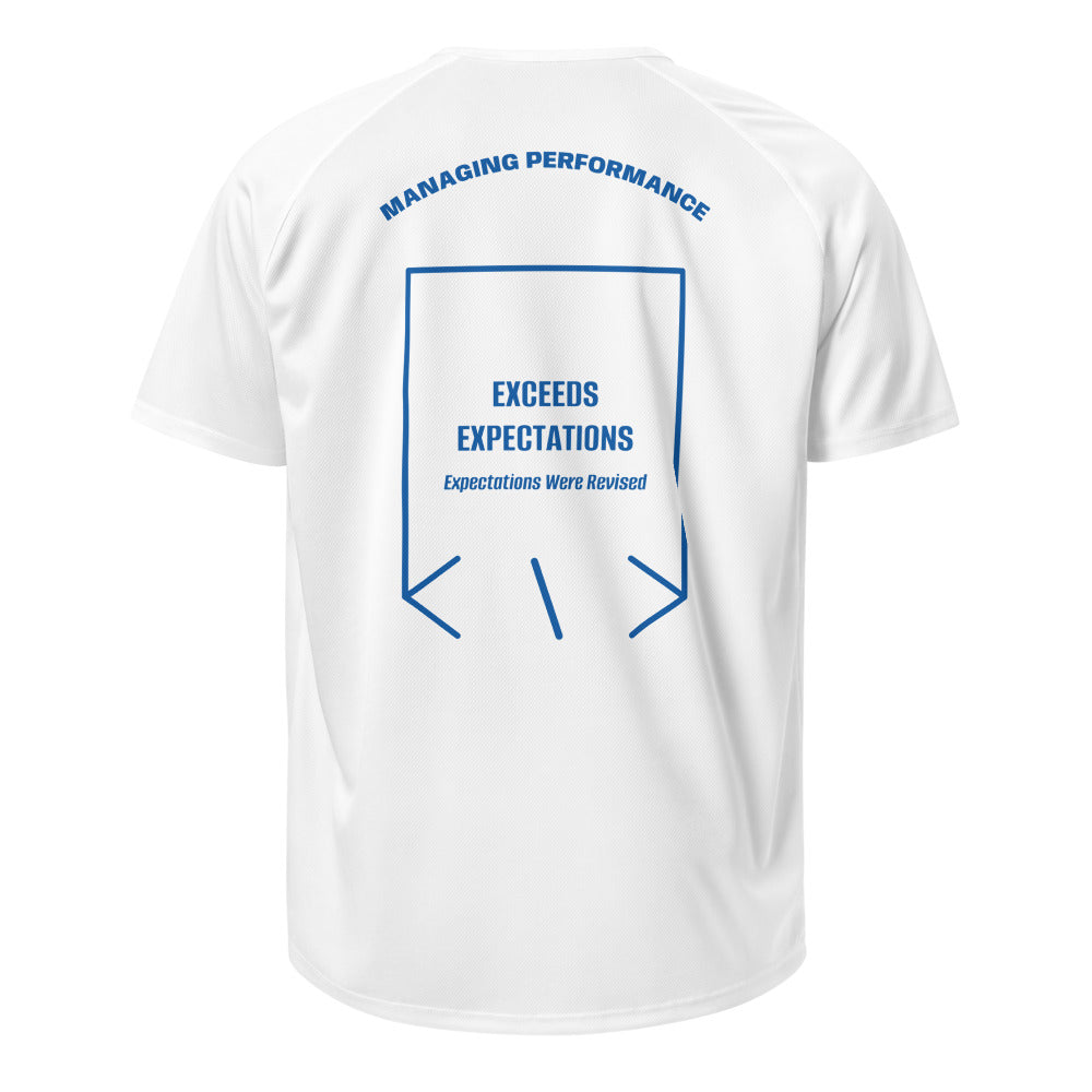 Exceeds Expectations — White Royal Blue back mockup