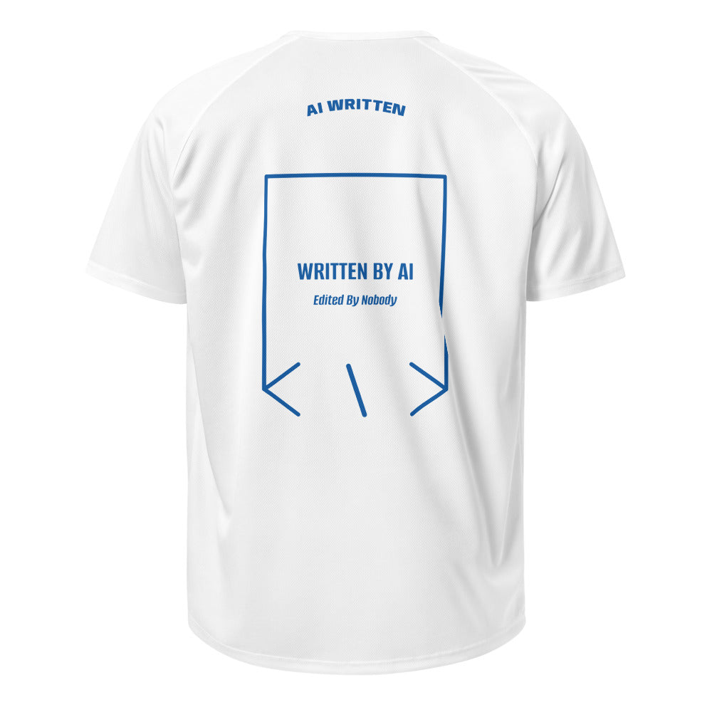 Written By AI — White Royal Blue back mockup