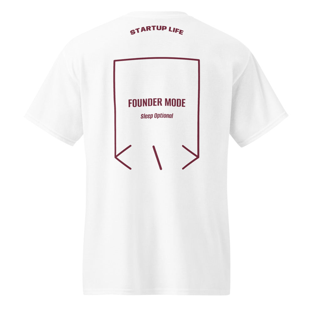 Founder Mode — White Maroon back mockup