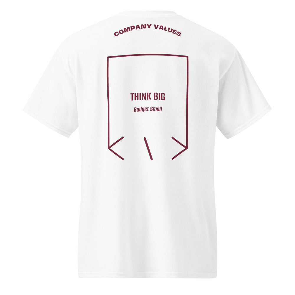 Think Big — White Maroon back mockup