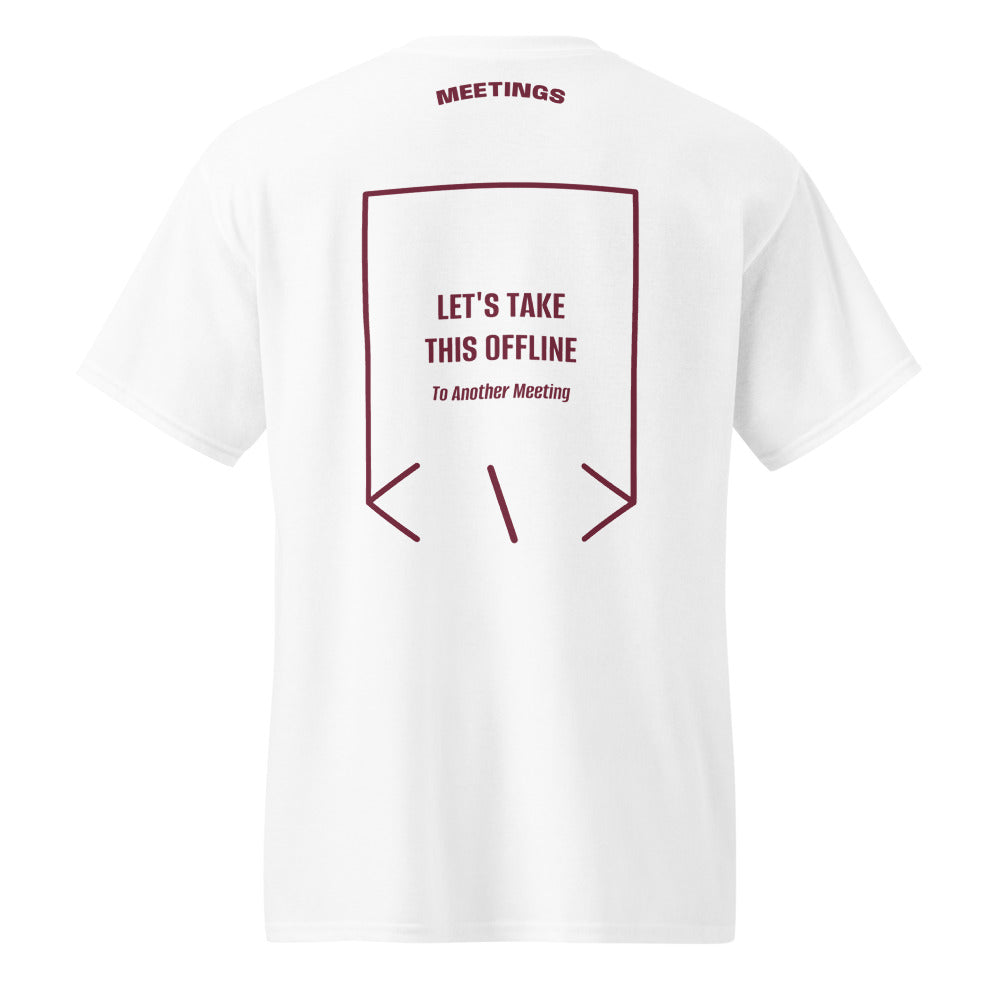 Let's Take This Offline — White Maroon back mockup