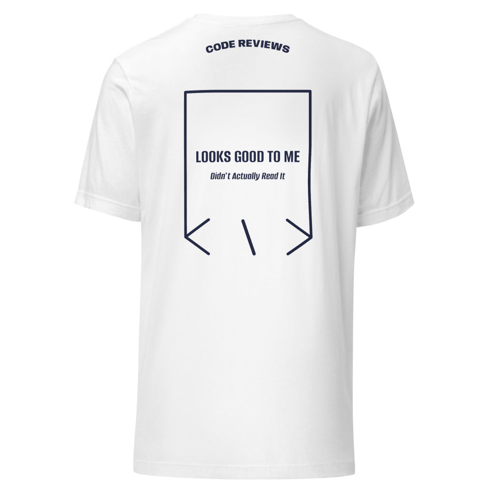 Looks Good To Me — White Navy back mockup