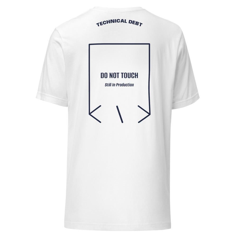 Do Not Touch — White Navy back mockup