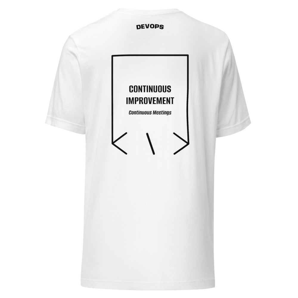 Continuous Improvement — White Black back mockup