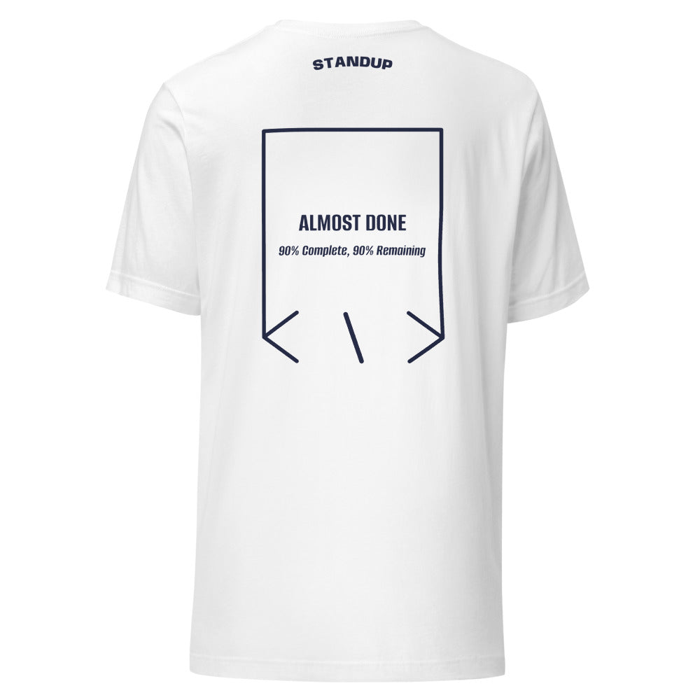 Almost Done — White Navy back mockup