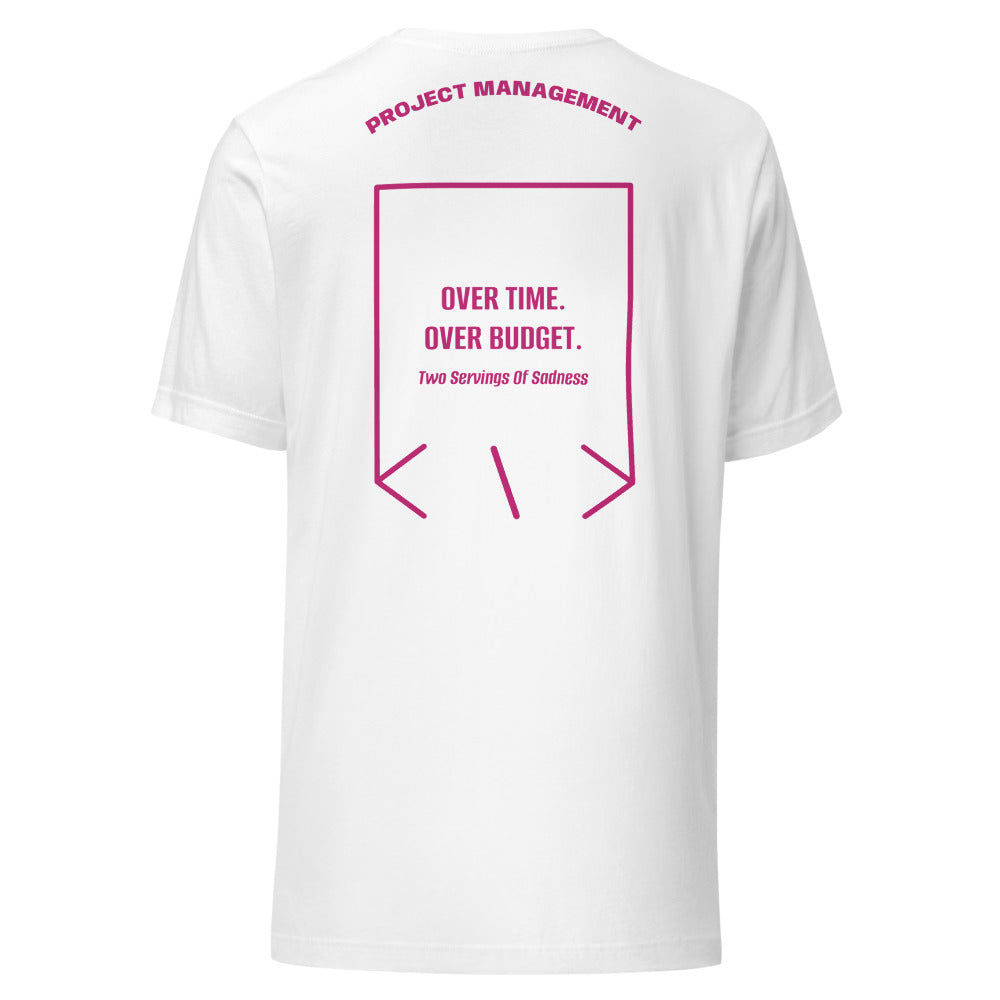Over Time. Over Budget. — White Berry back mockup
