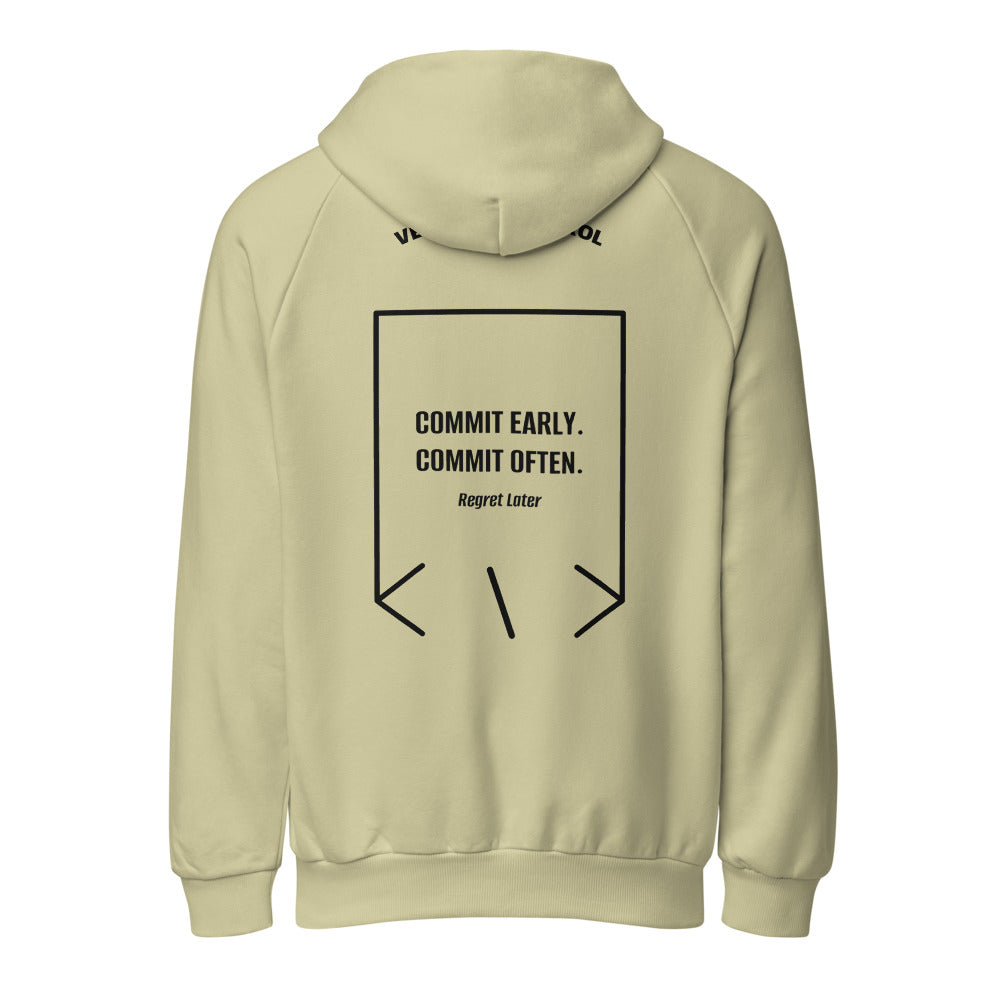 Commit Early. Commit Often. — Moss Gray Black back mockup