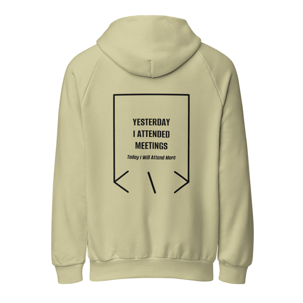 Yesterday I Attended Meetings — Moss Gray Black back mockup