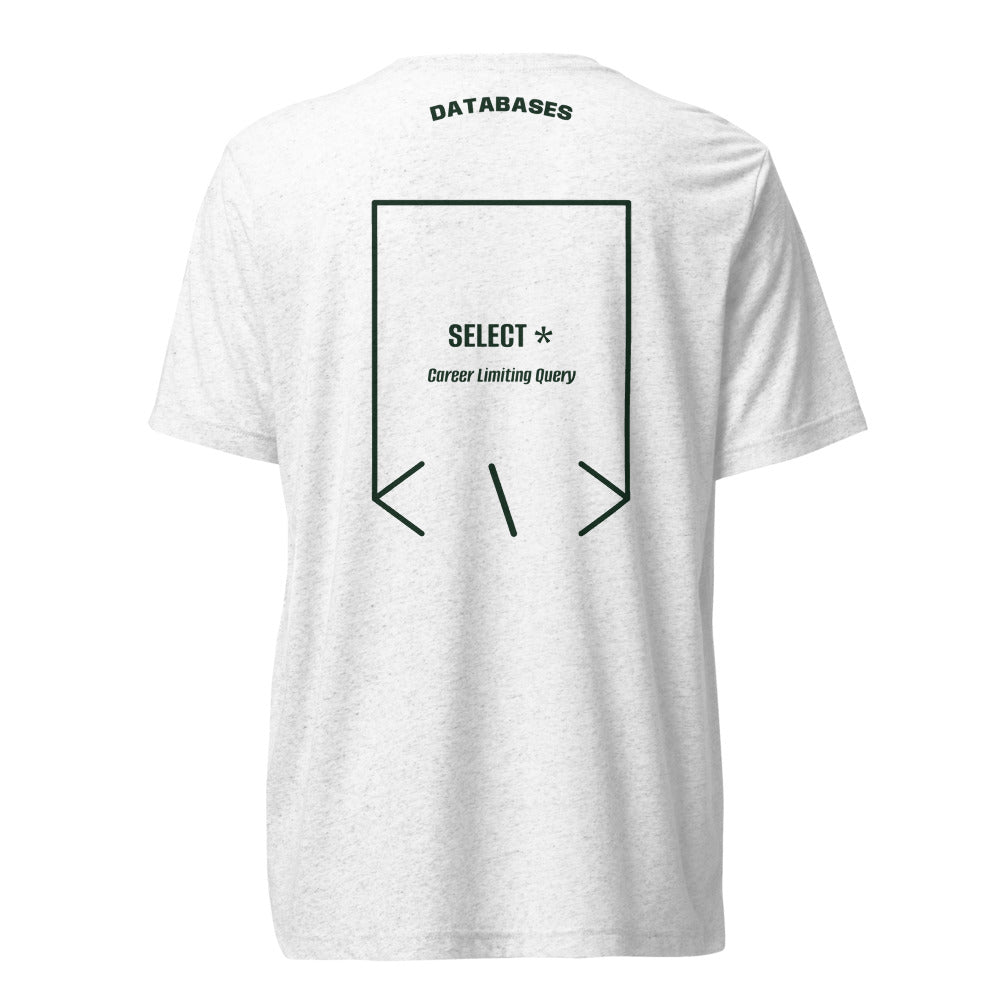 SELECT * — Solid White Triblend Emerald Triblend back mockup