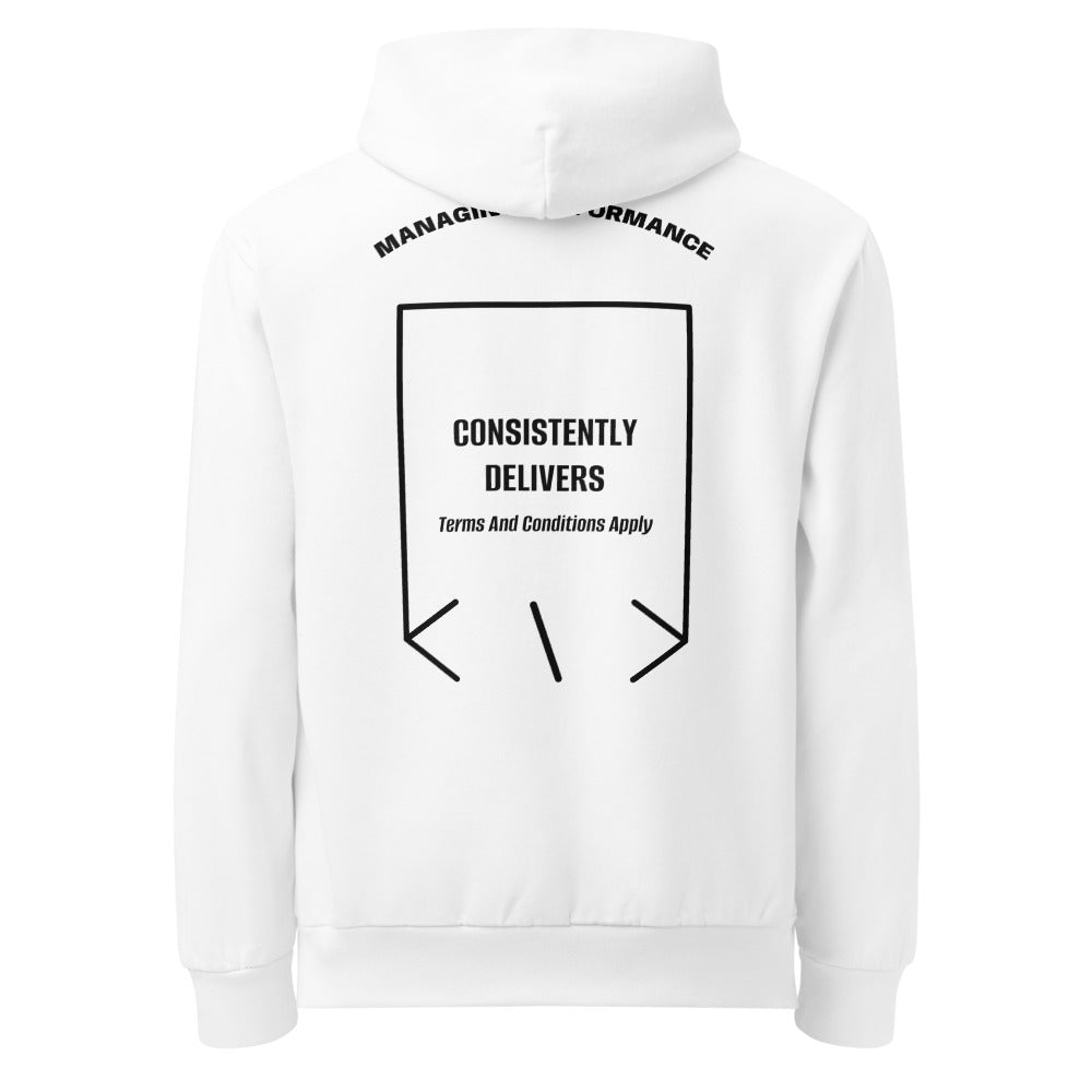 Consistently Delivers — White Black back mockup