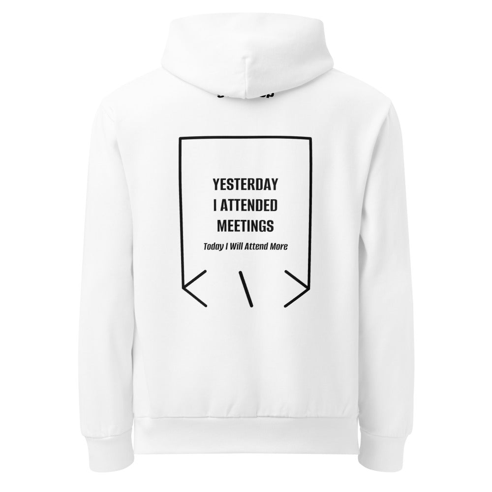 Yesterday I Attended Meetings — White Black back mockup