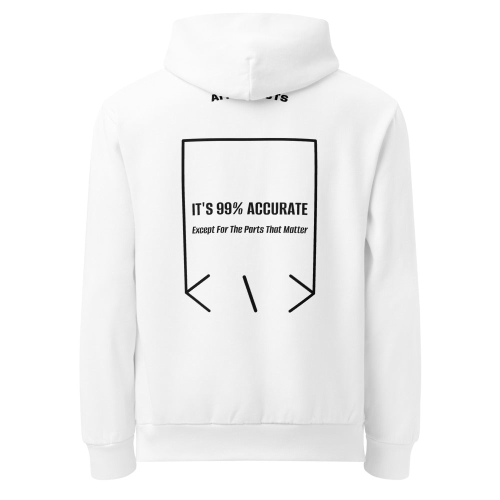 It's 99% Accurate — White Black back mockup