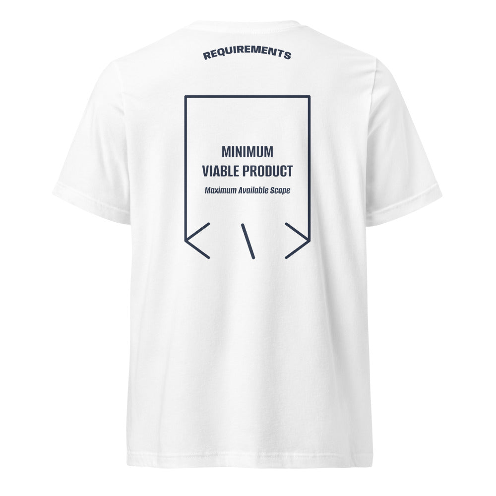 Minimum Viable Product — White Navy back mockup