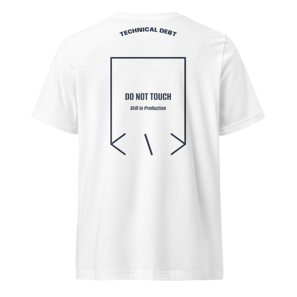 Do Not Touch — White Navy back mockup