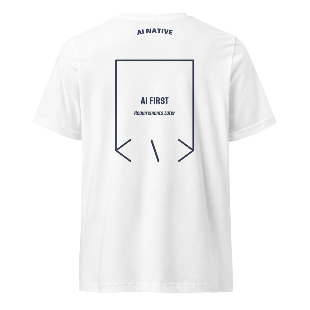 AI First — White Navy back mockup