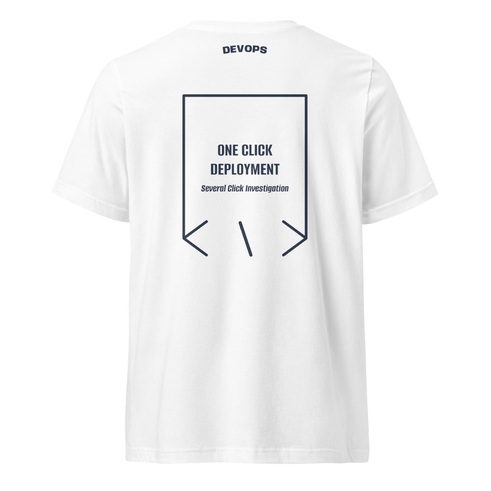 One Click Deployment — White Navy back mockup