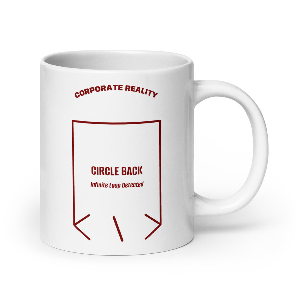 Circle Back — White Maroon back mockup (20 oz)
