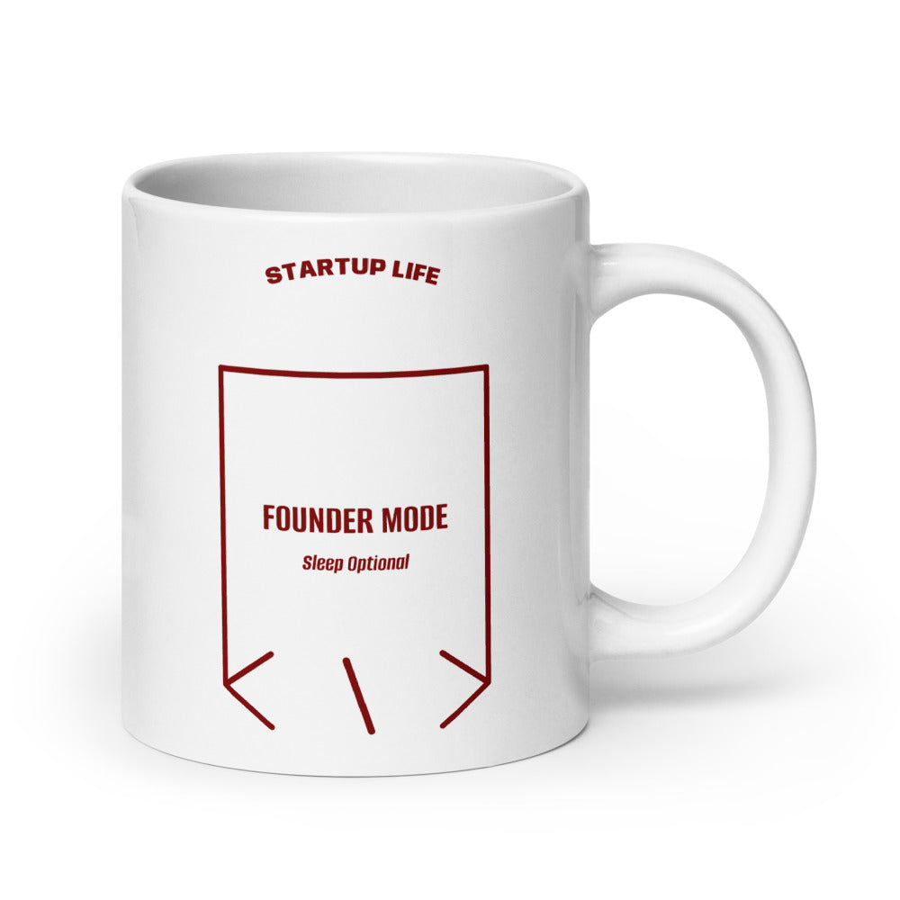 Founder Mode — White Maroon back mockup (20 oz)