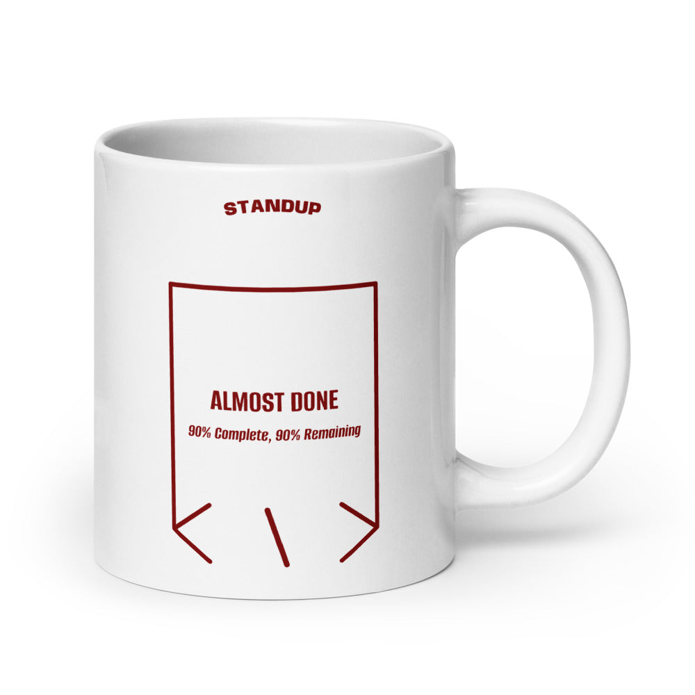 Almost Done — White Maroon back mockup (20 oz)
