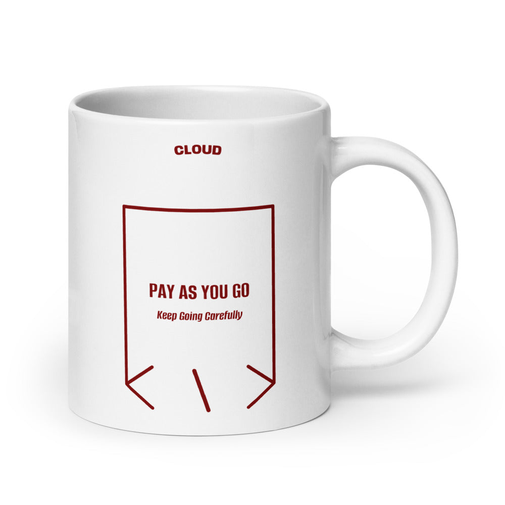 Pay As You Go — White Maroon back mockup (20 oz)