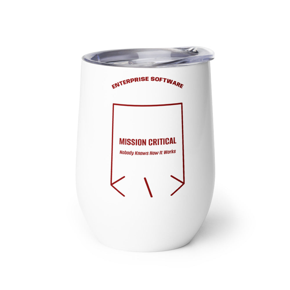 Mission Critical — White Maroon back mockup (12 oz)