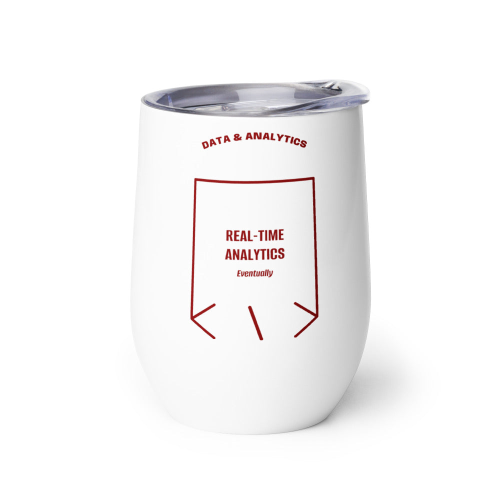 Real-Time Analytics — White Maroon back mockup (12 oz)