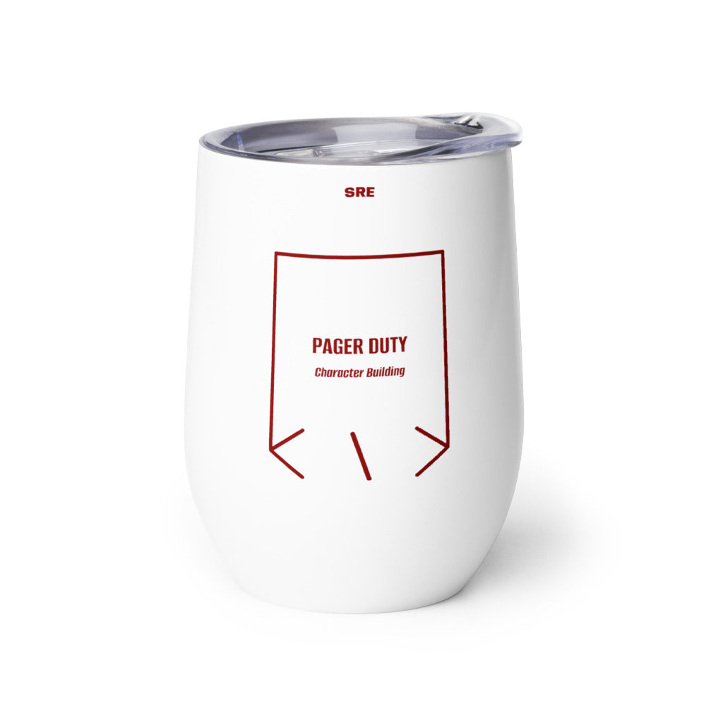 Pager Duty — White Maroon back mockup (12 oz)
