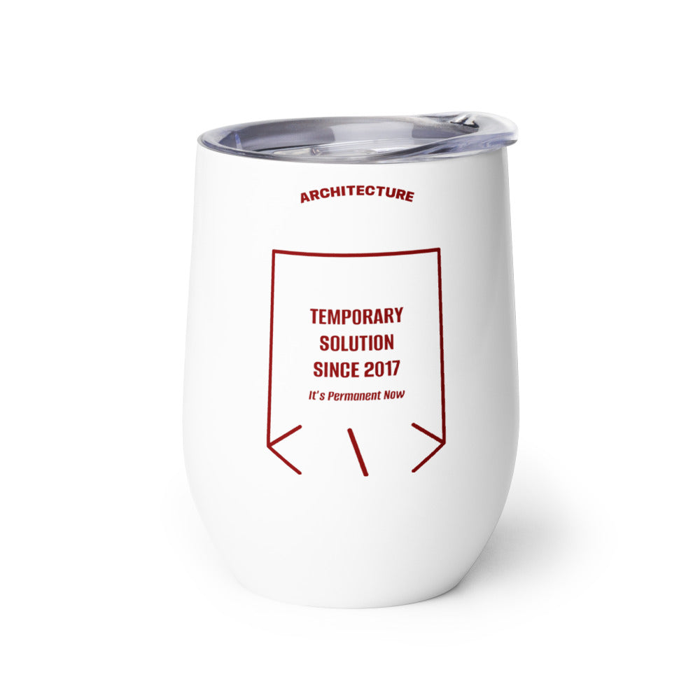 Temporary Solution Since 2017 — White Maroon back mockup (12 oz)