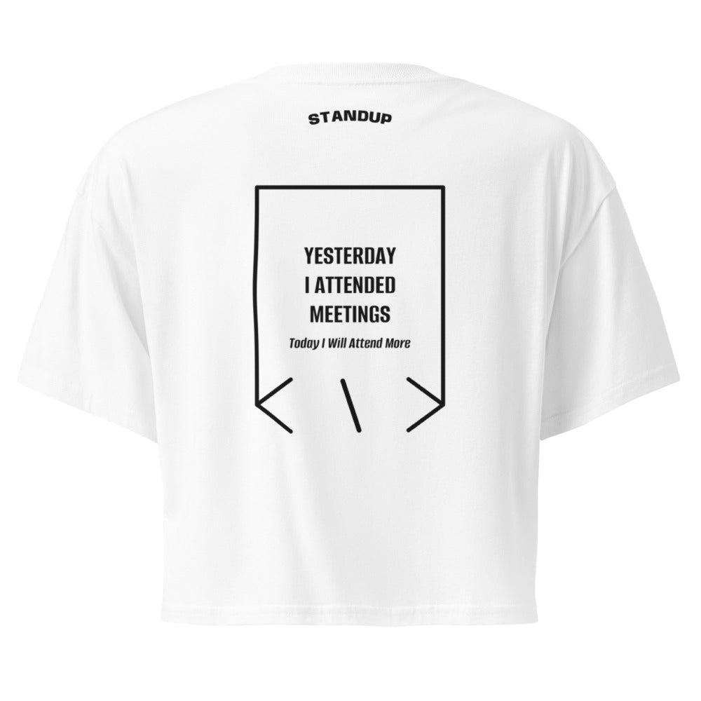 Yesterday I Attended Meetings — White Black back mockup
