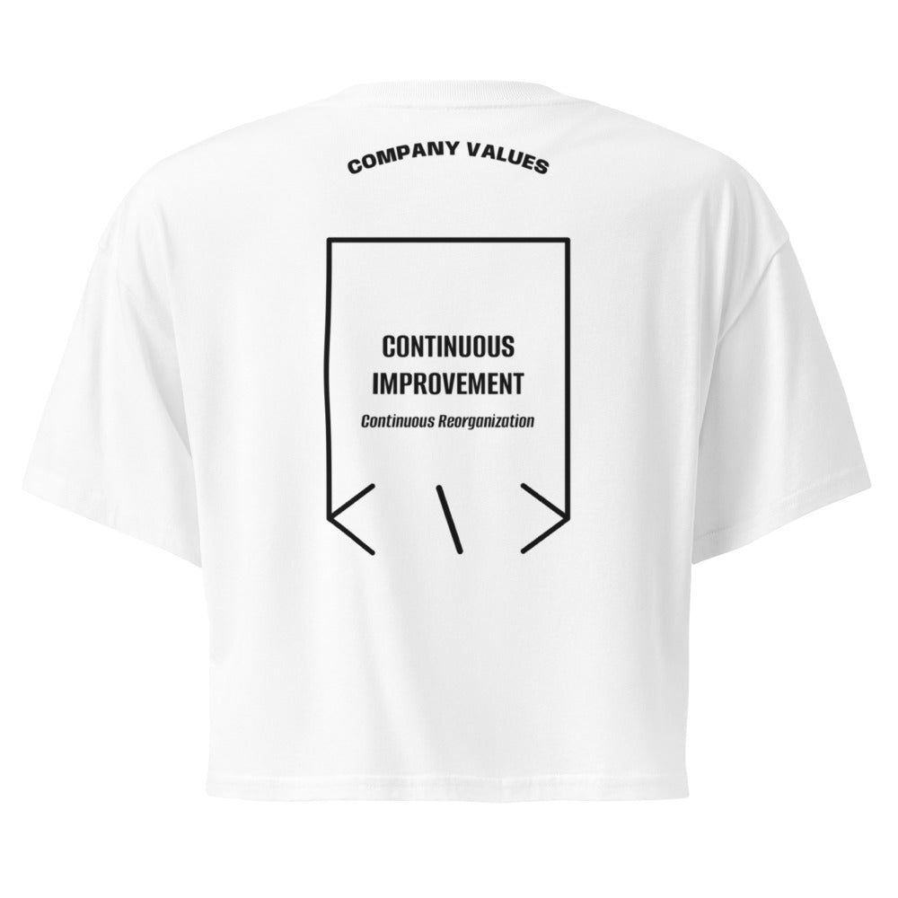 Continuous Improvement — White Black back mockup