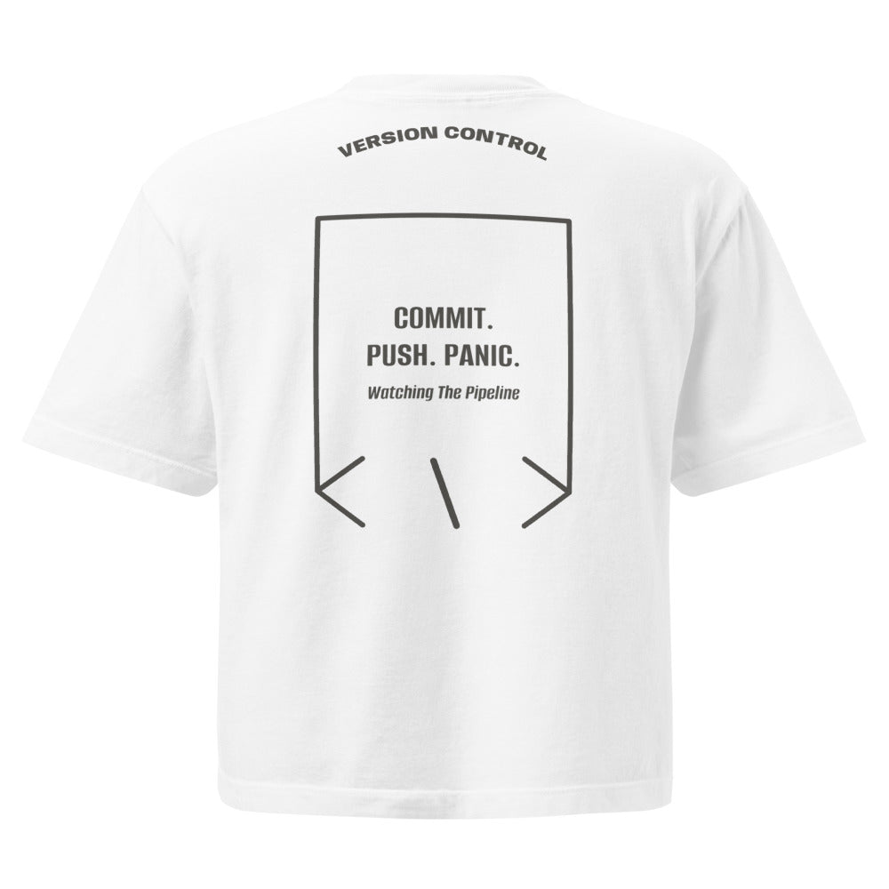 Commit. Push. Panic. — White Pepper back mockup