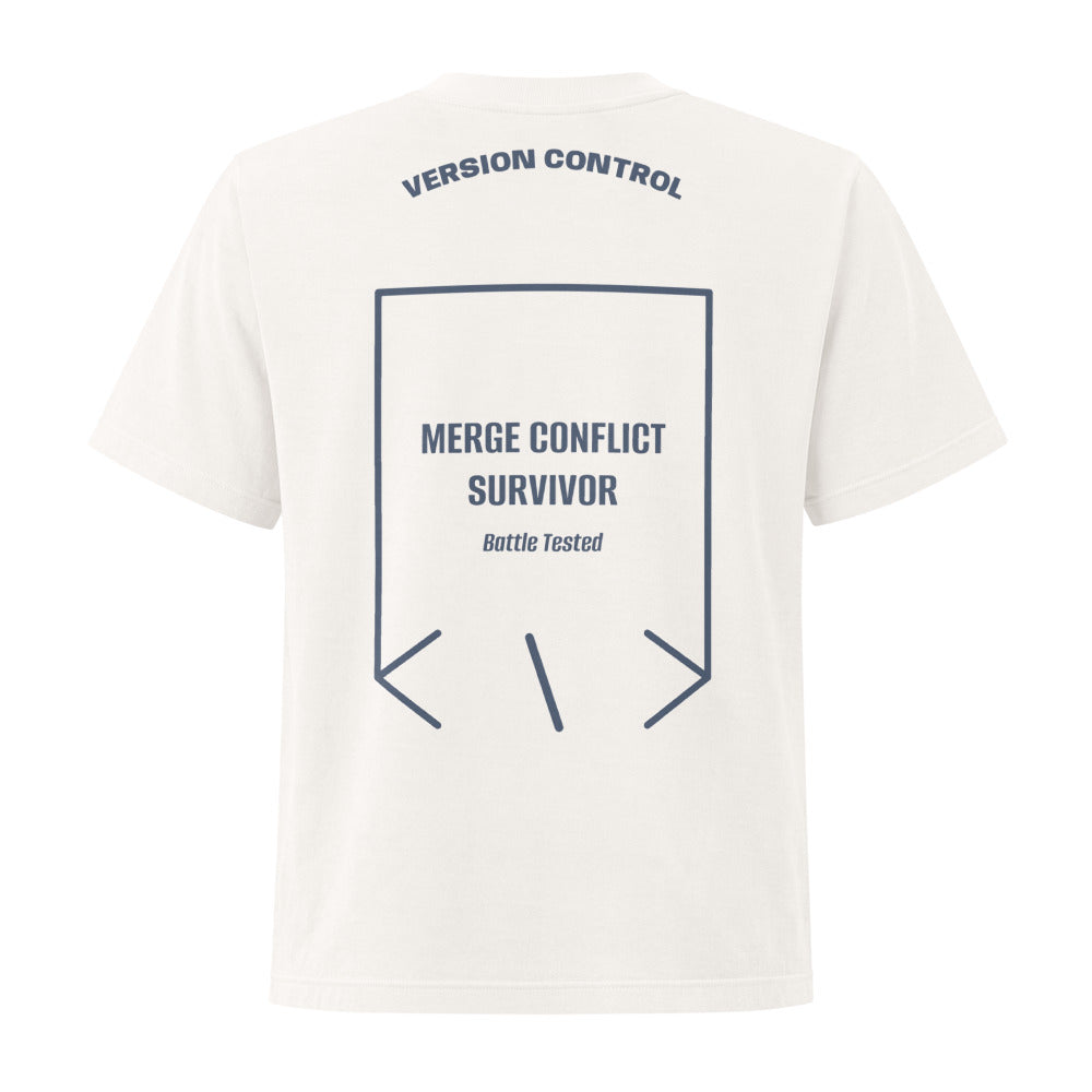 Merge Conflict Survivor — Vintage White Washed Navy back mockup