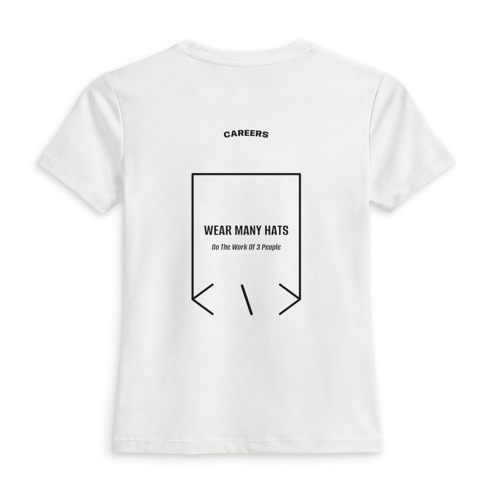 Wear Many Hats — White Black back mockup