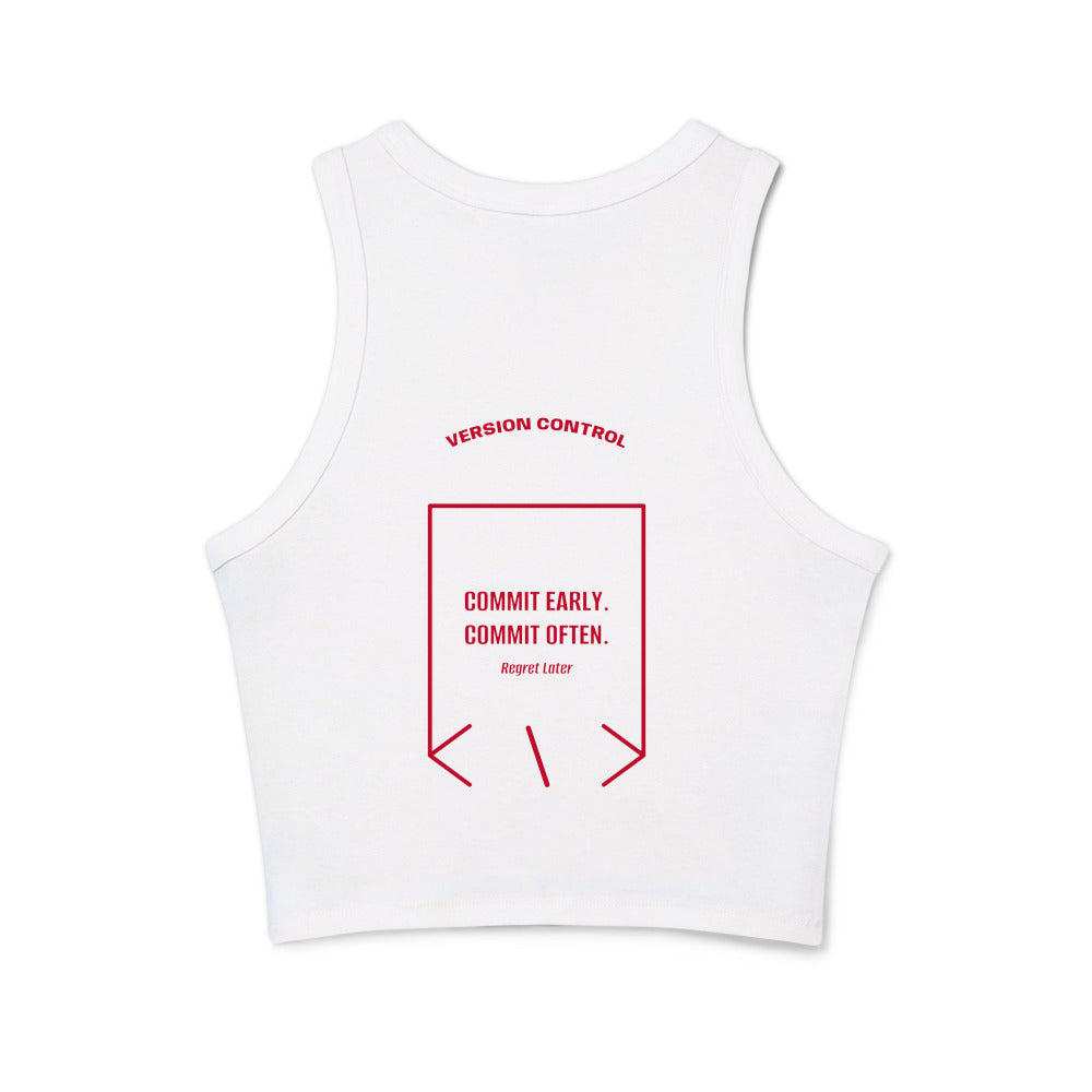 Commit Early. Commit Often. — Solid White Blend Solid Red Blend back mockup