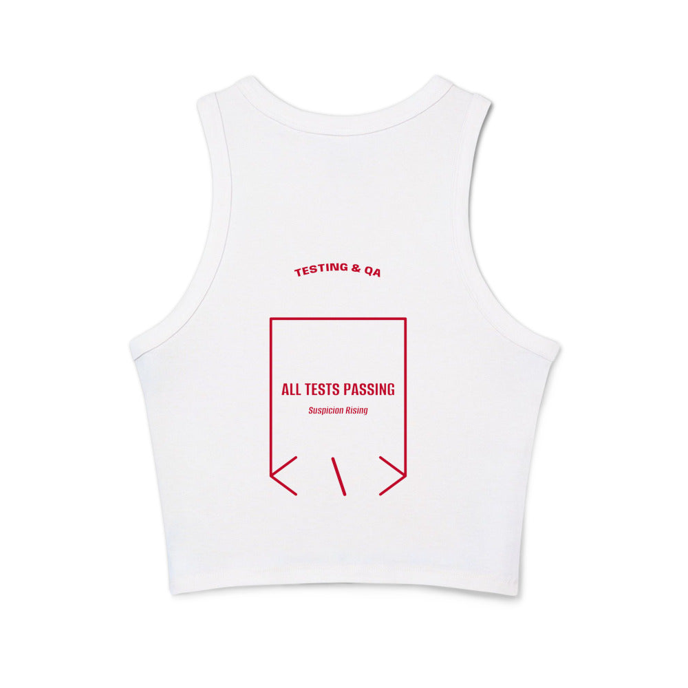 All Tests Passing — Solid White Blend Solid Red Blend back mockup