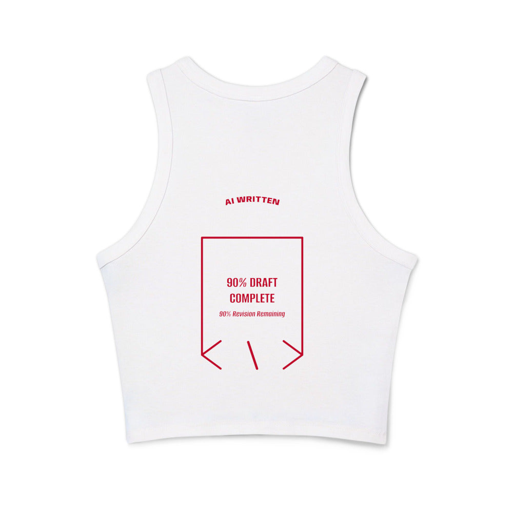 90% Draft Complete — Solid White Blend Solid Red Blend back mockup