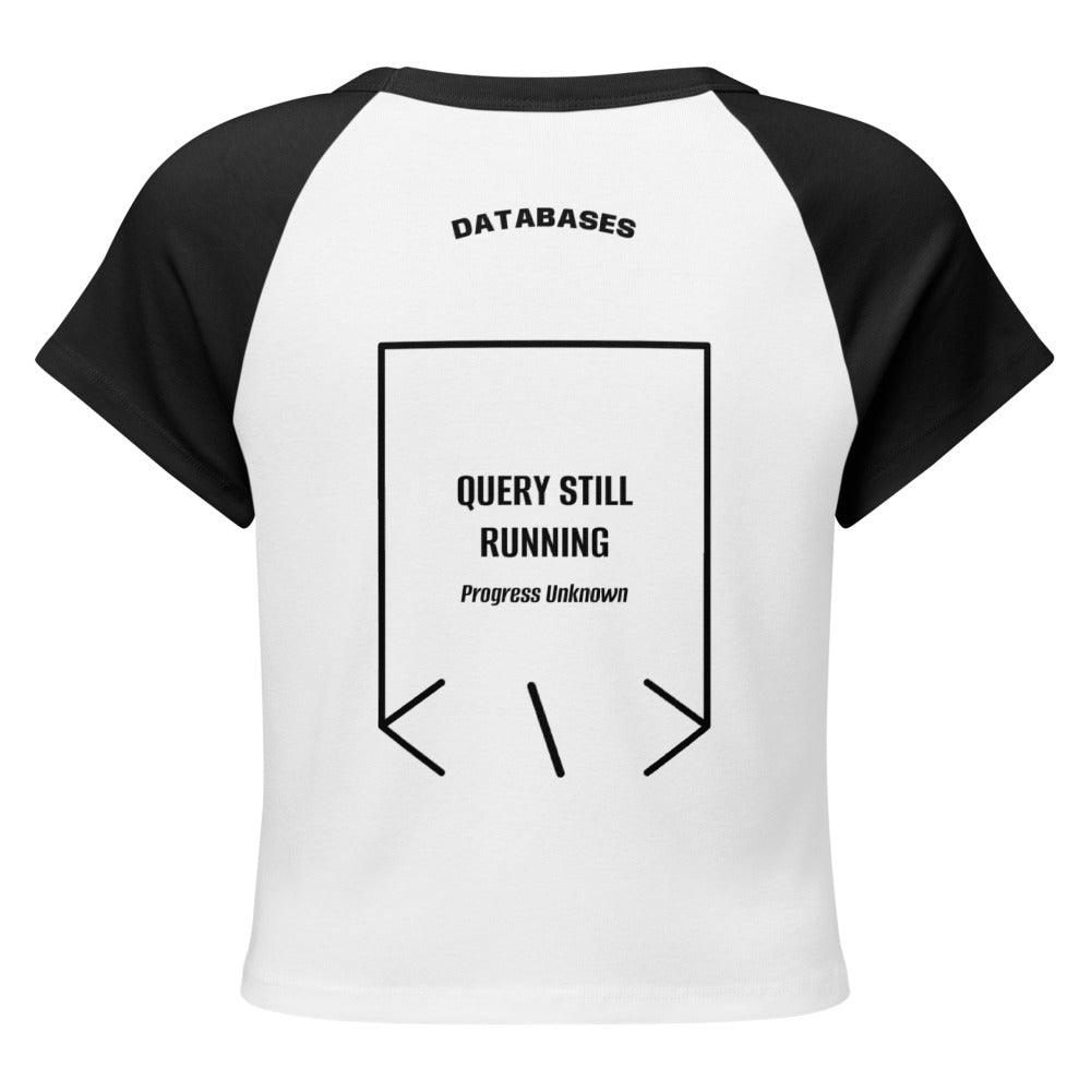 Query Still Running — White/Black Black back mockup