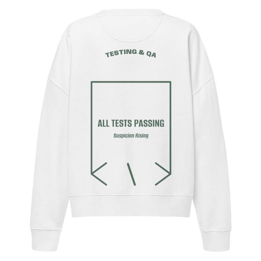 All Tests Passing — White Green Bay back mockup