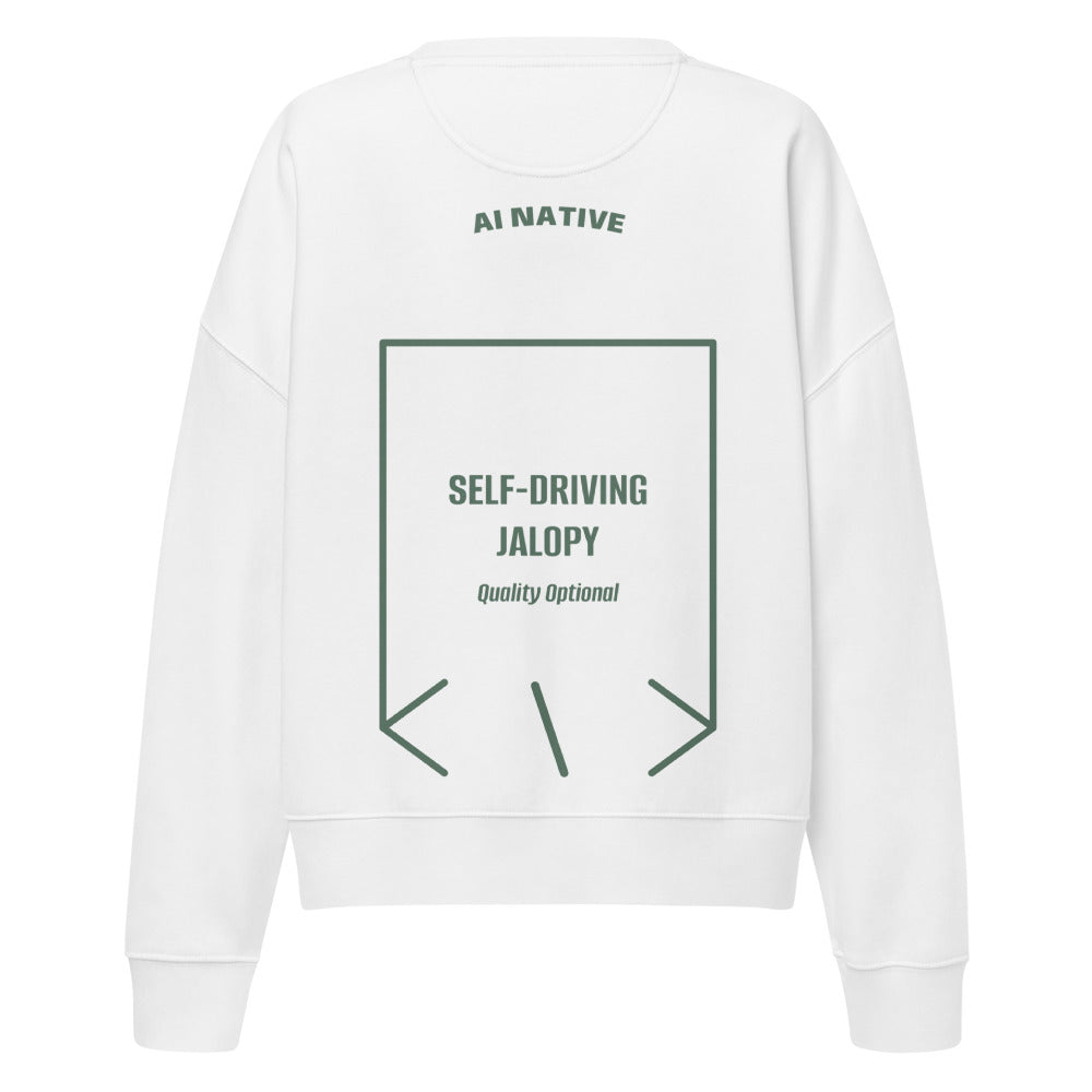 Self-Driving Jalopy — White Green Bay back mockup