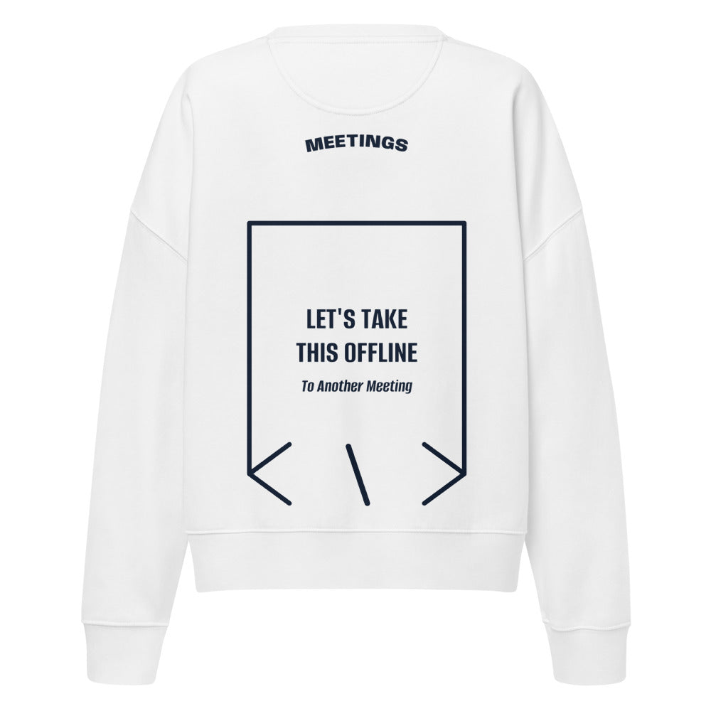 Let's Take This Offline — White French Navy back mockup