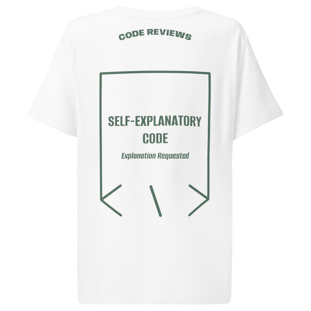 Self-Explanatory Code — White Green Bay back mockup