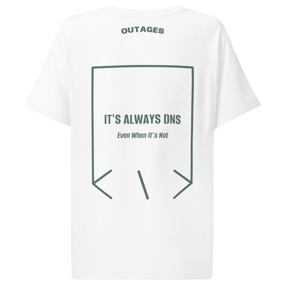 It's Always DNS — White Green Bay back mockup