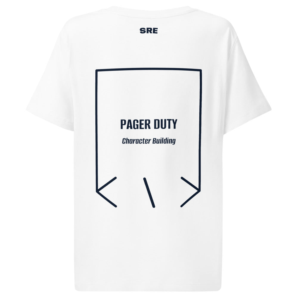 Pager Duty — White French Navy back mockup