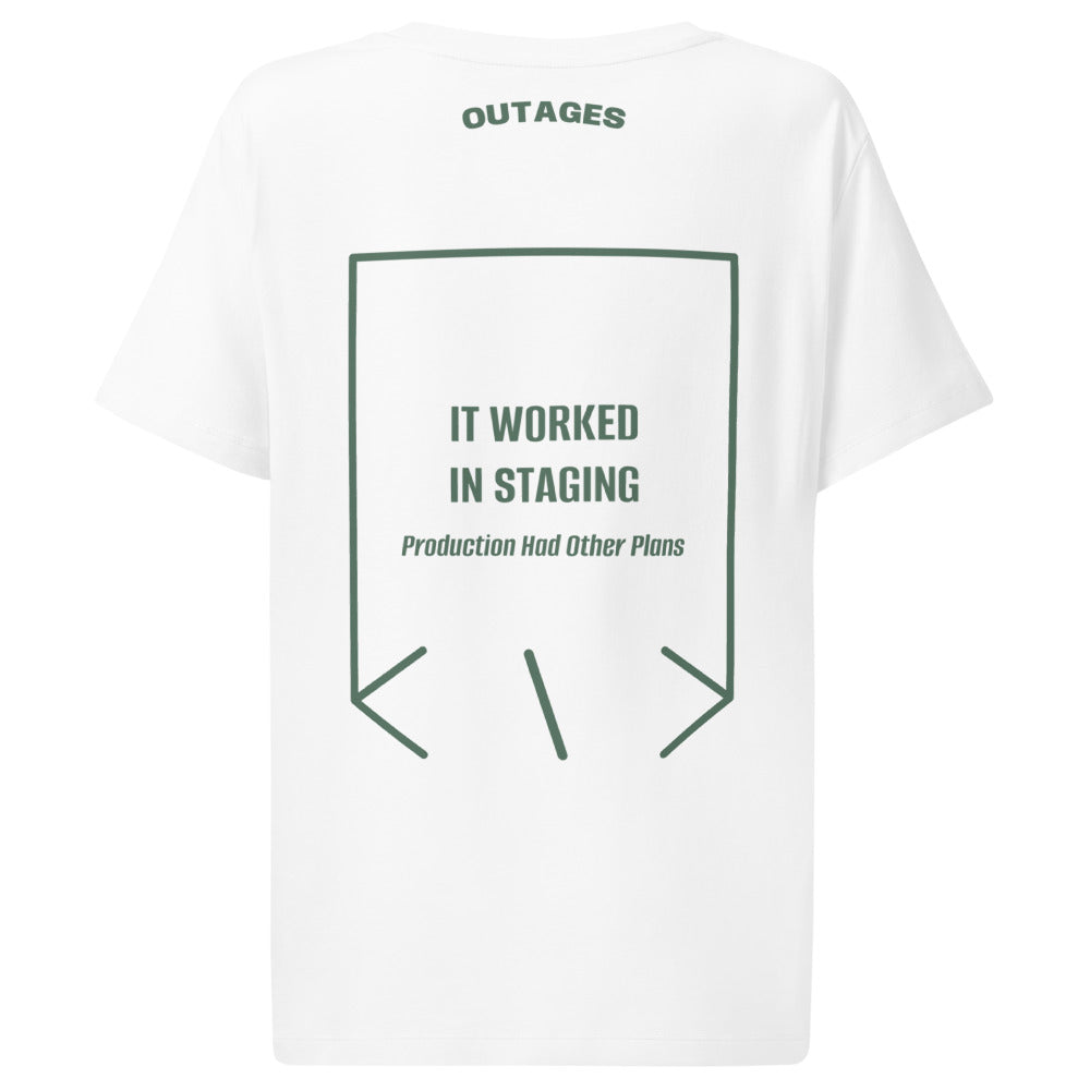It Worked In Staging — White Green Bay back mockup