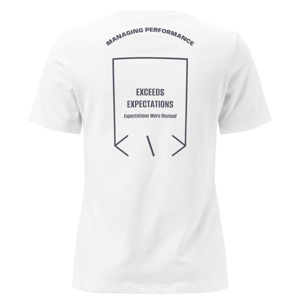 Exceeds Expectations — White Heather Navy back mockup