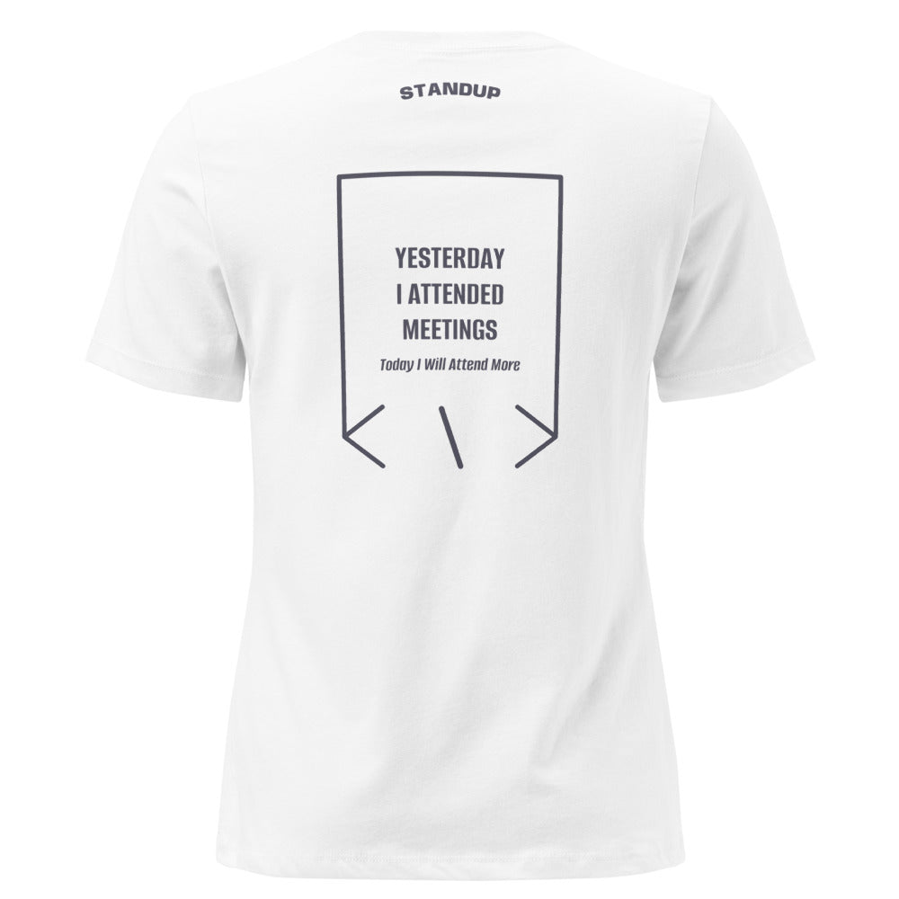 Yesterday I Attended Meetings — White Heather Navy back mockup