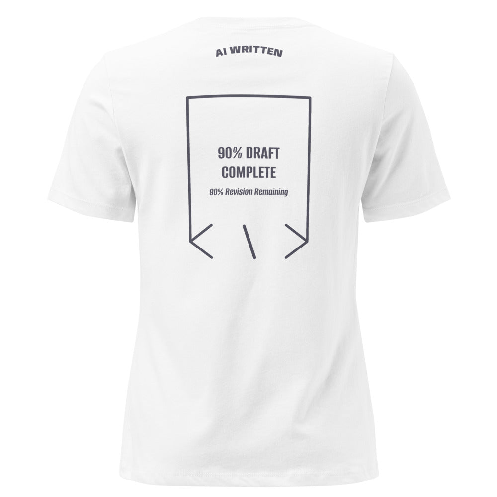 90% Draft Complete — White Heather Navy back mockup