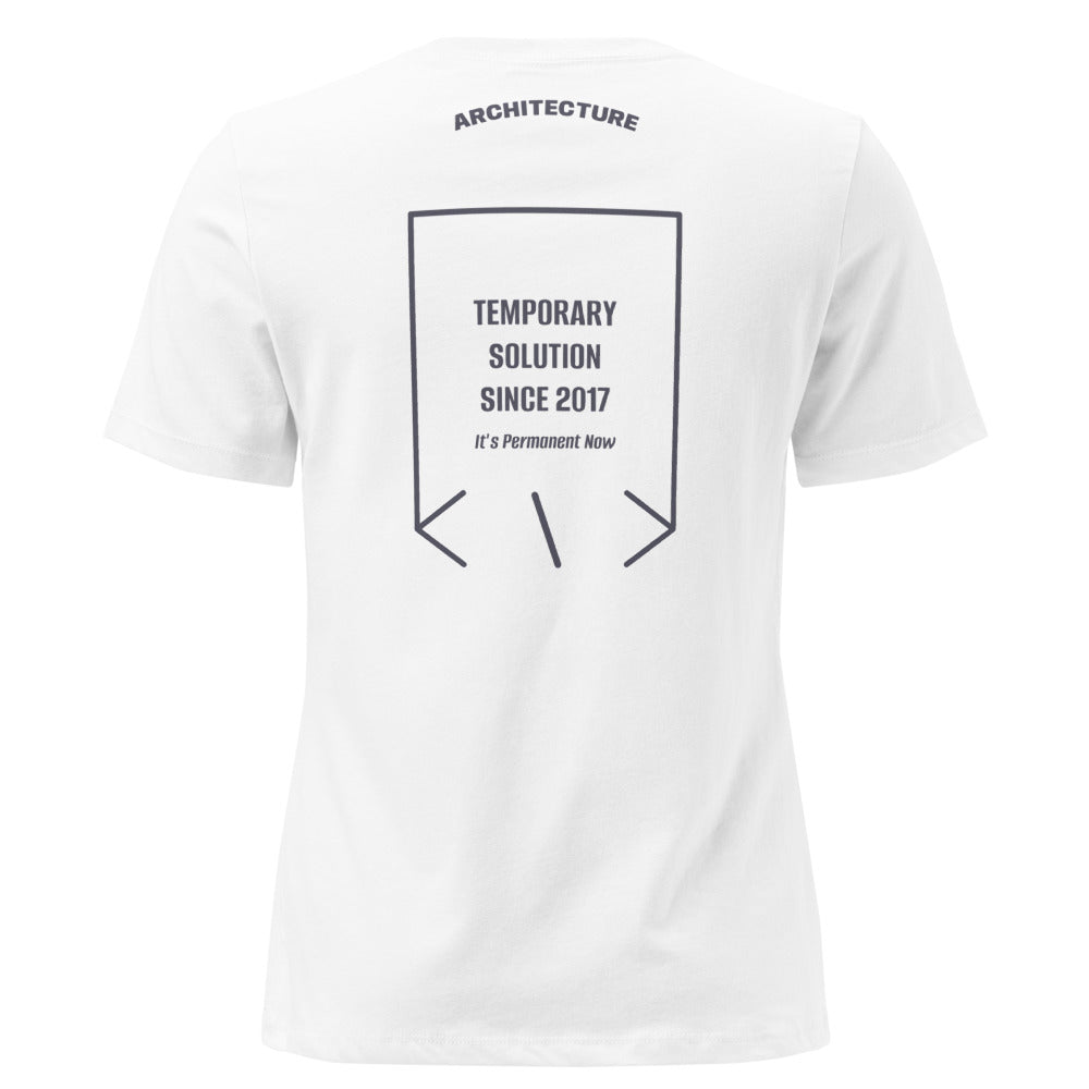 Temporary Solution Since 2017 — White Heather Navy back mockup